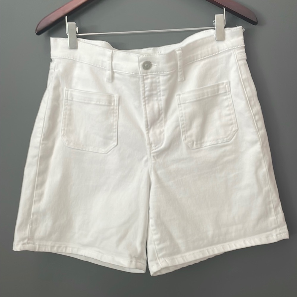 Nicole Miller White Jean Shorts High-Waisted Tailored